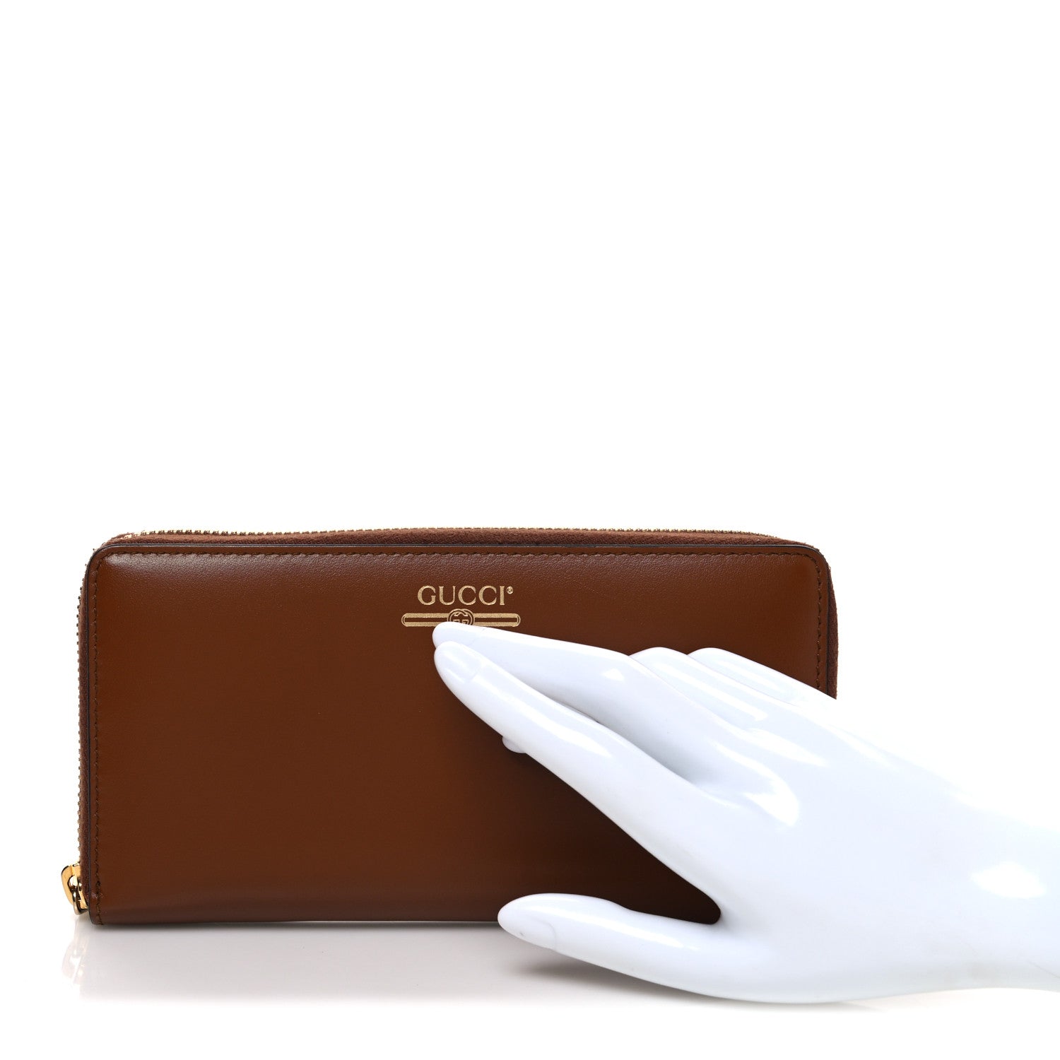 Gucci Plutone Calfskin Logo Zip Around Wallet Cuir 2 of 8