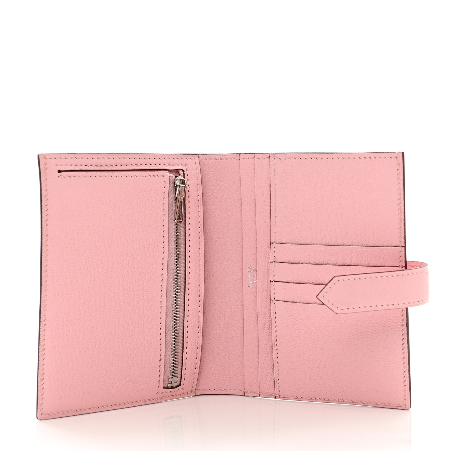 Chevre Mysore Bearn Compact Wallet Rose Sakura