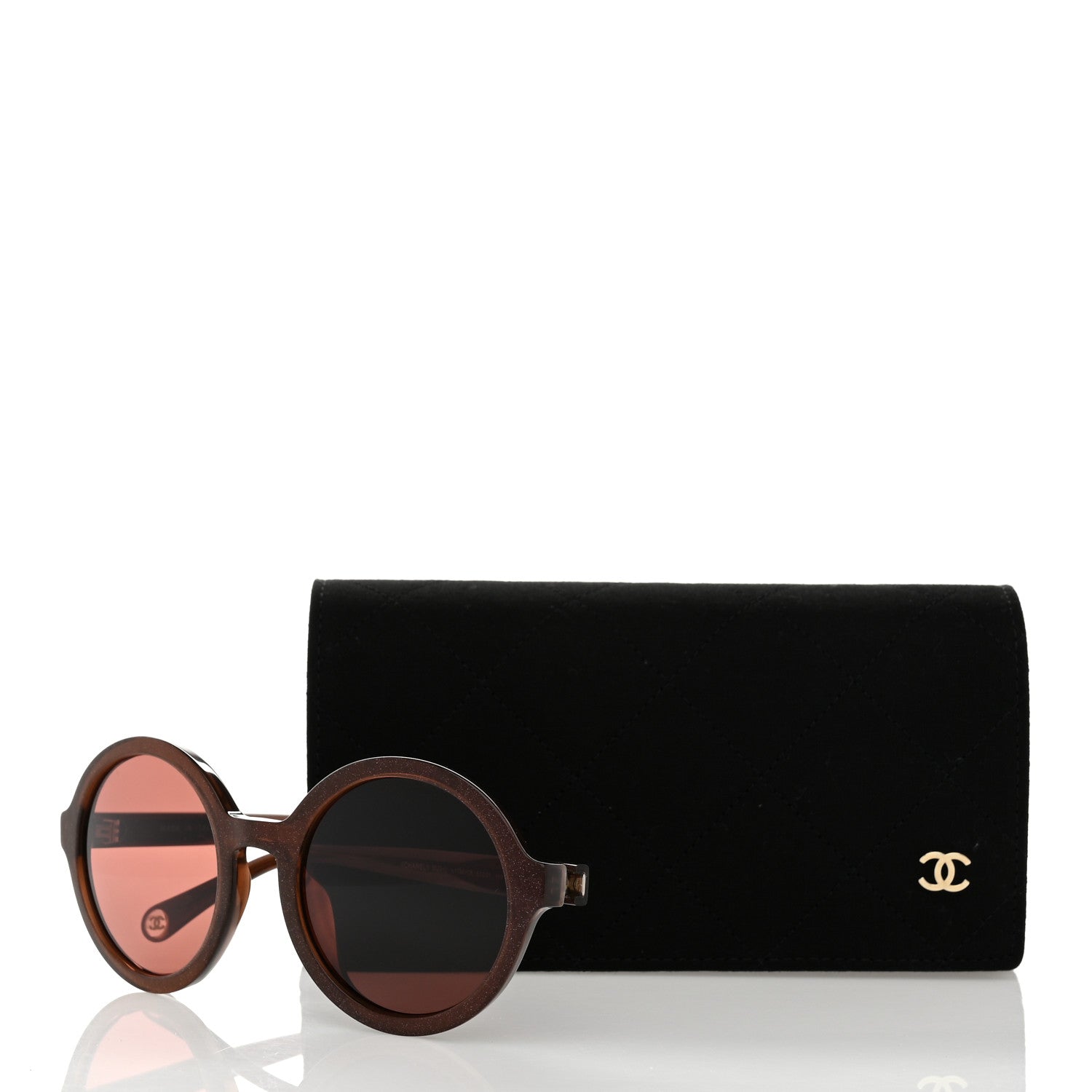 Chanel Acetate Polarized Round Glitter Sunglasses 5522U Brown 8 of 8