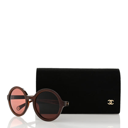 Chanel Acetate Polarized Round Glitter Sunglasses 5522U Brown 8 of 8