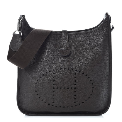 Hermes Taurillon Clemence Evelyne II PM Chocolate 1 of 12