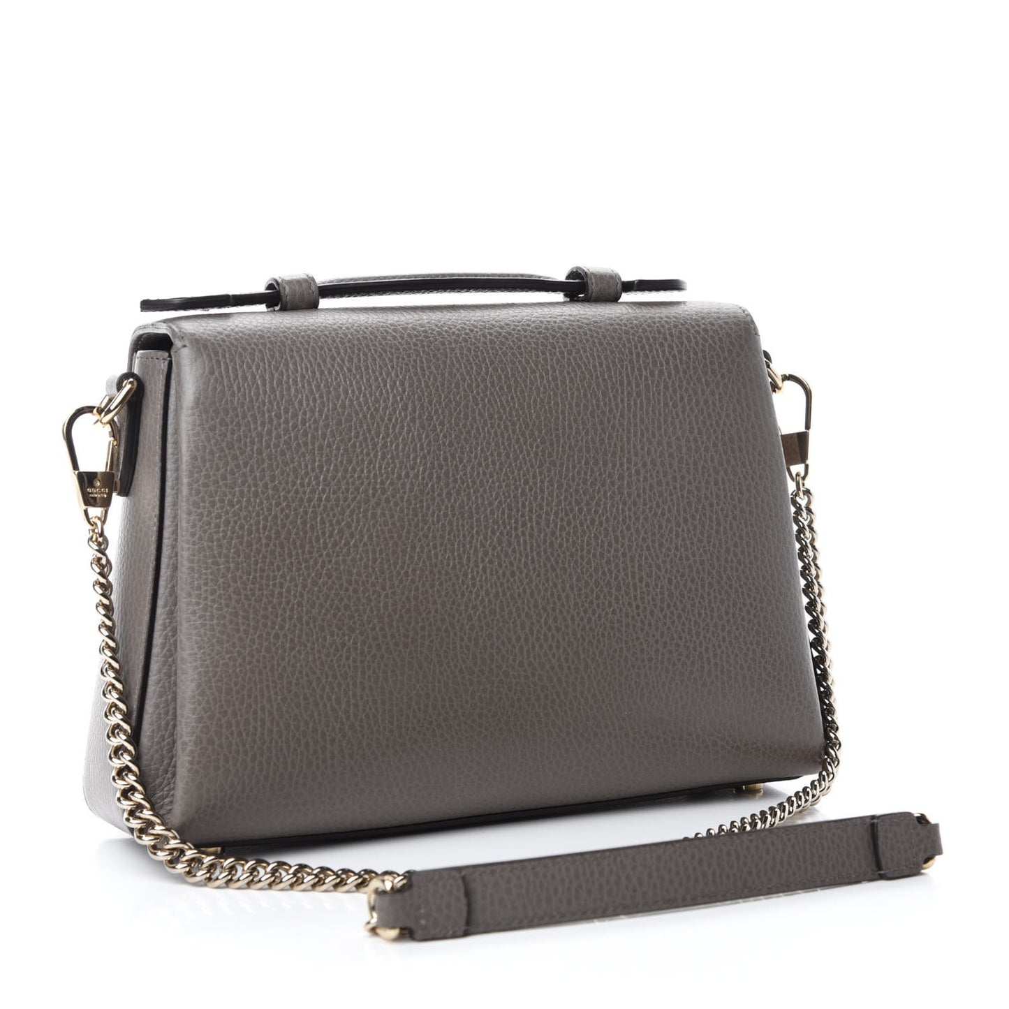 Dollar Calfskin Interlocking G Top Handle Shoulder Bag Loess