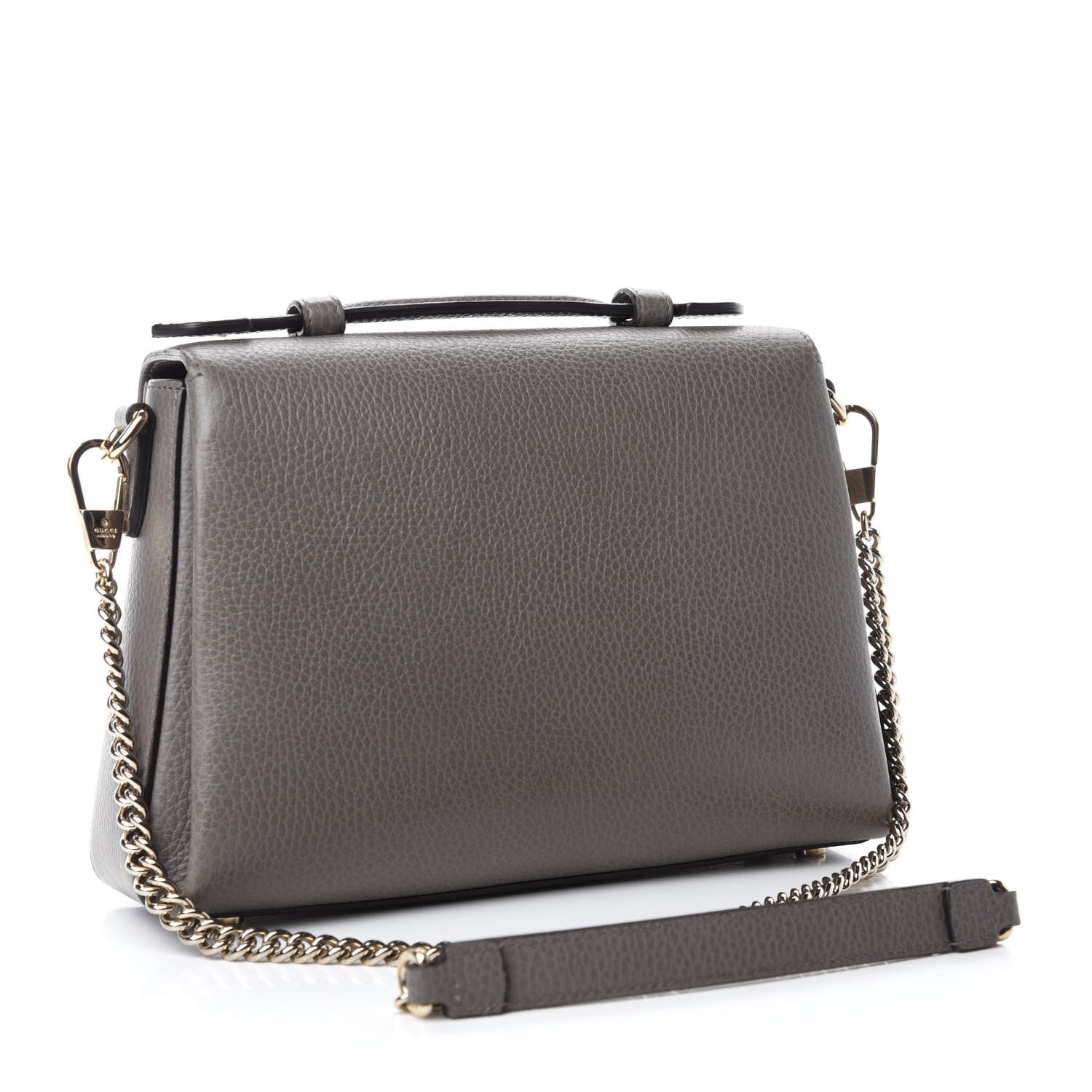 Gucci Dollar Calfskin Interlocking G Top Handle Shoulder Bag Loess 3 of 14