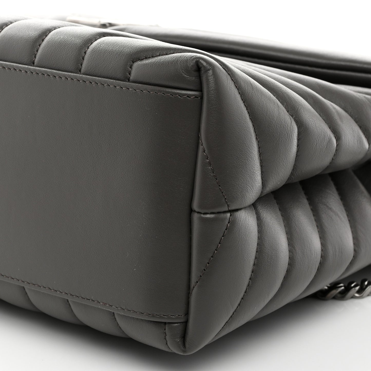 Calfskin Y Quilted Monogram Medium Loulou Chain Satchel Earth