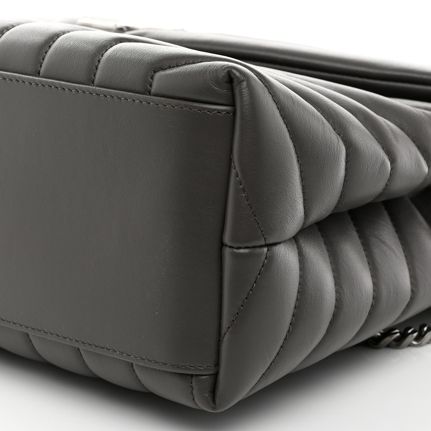 Saint Laurent Calfskin Y Quilted Monogram Medium Loulou Chain Satchel Earth 12 of 12