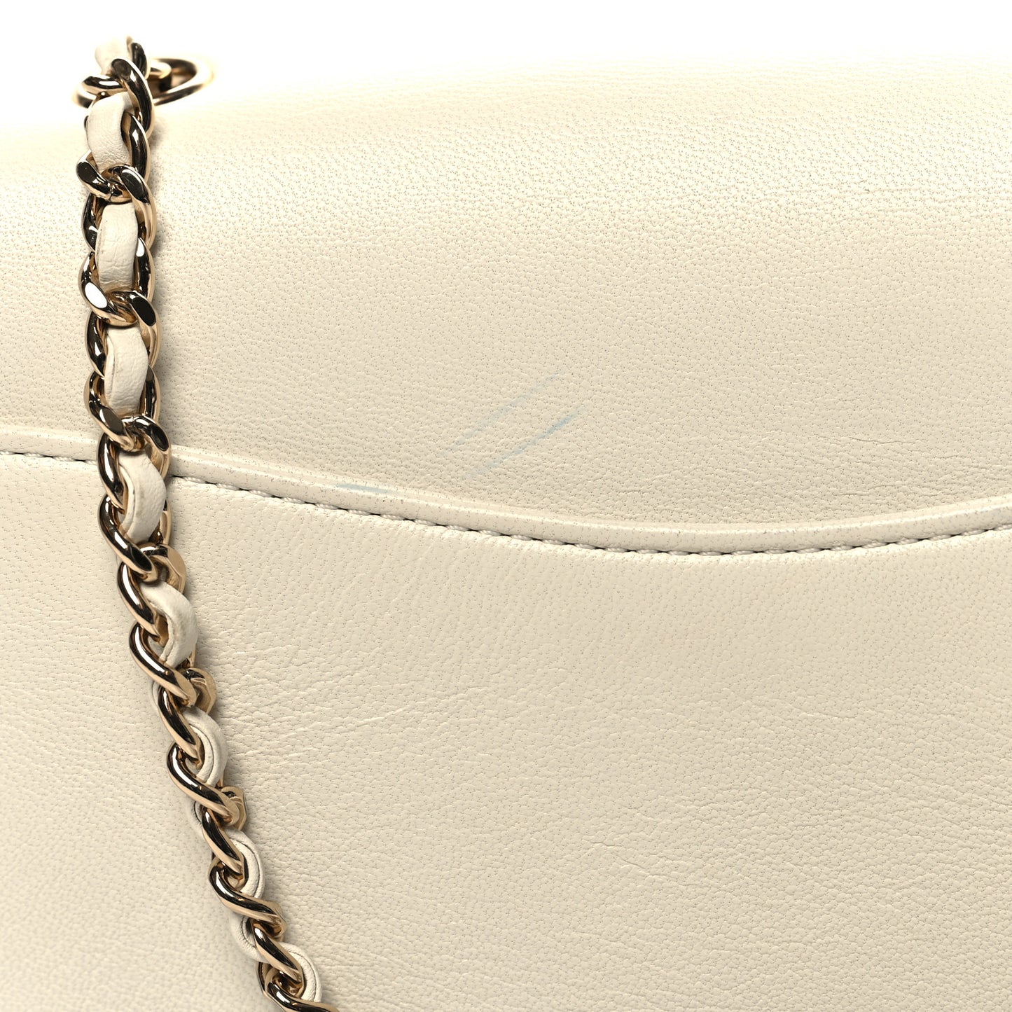 Lambskin CC Mania Flap Bag White