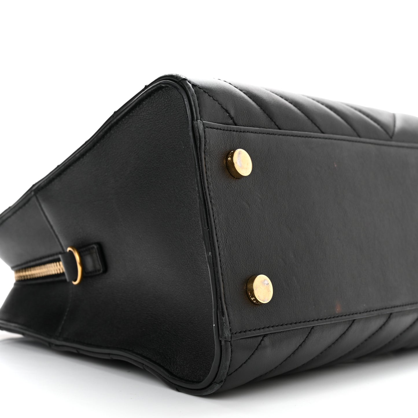 Calfskin Matelasse Chevron Small Monogram Cabas Black