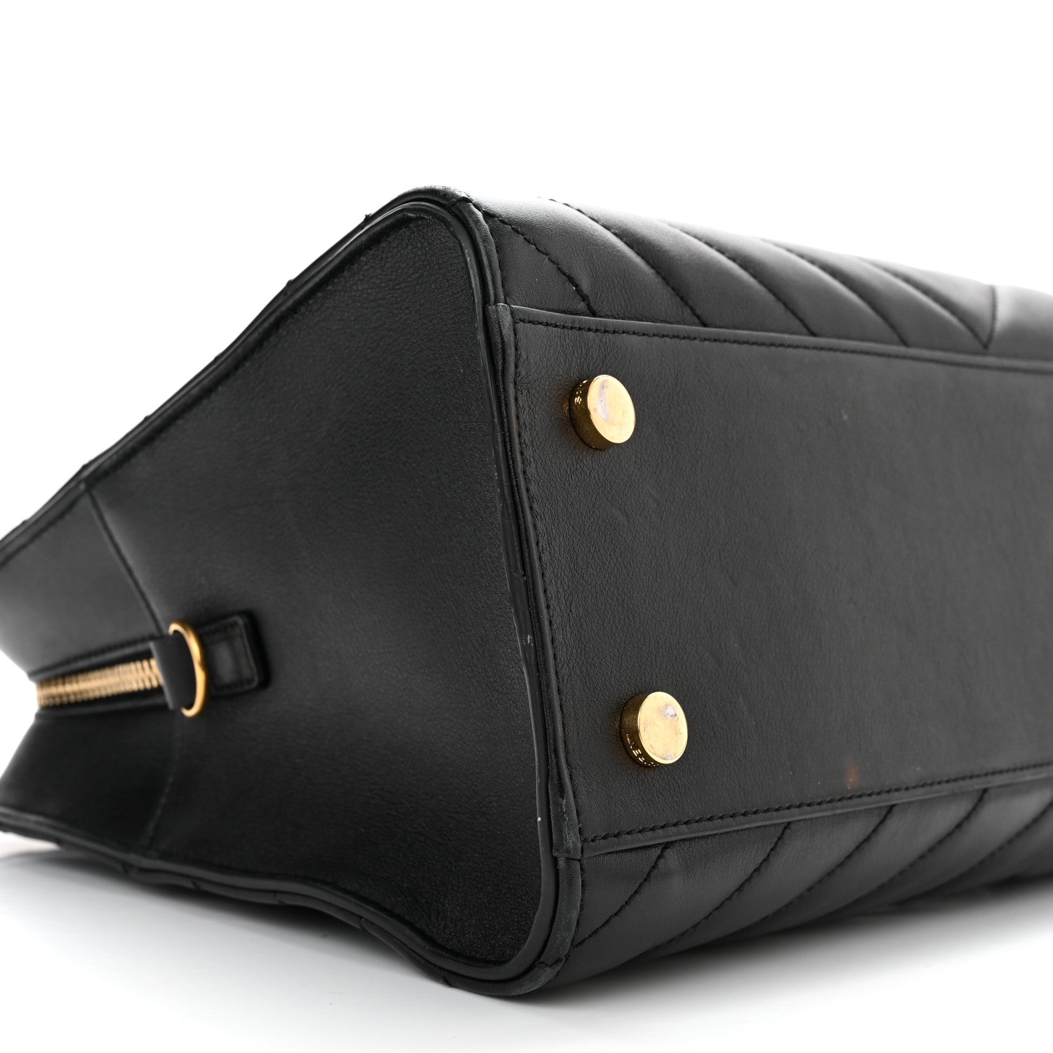 Saint Laurent Calfskin Matelasse Chevron Small Monogram Cabas Black 9 of 12