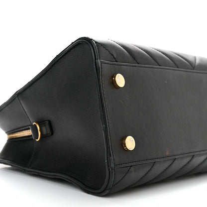Saint Laurent Calfskin Matelasse Chevron Small Monogram Cabas Black 9 of 12