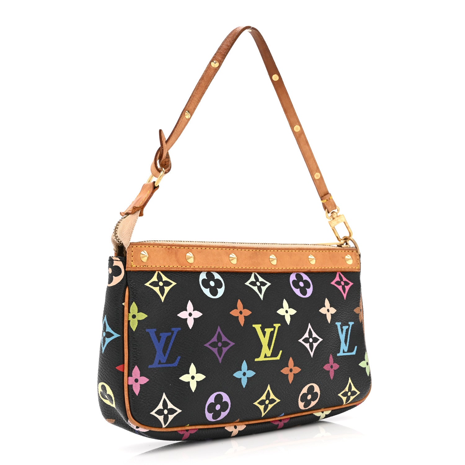 Louis Vuitton Monogram Multicolor Pochette Accessories Black 3 of 12