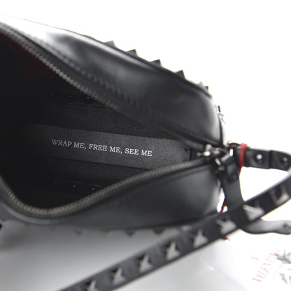 Valentino Garavani X UNDERCOVER Calfskin Rockstud Rose Print Camera Crossbody Bag Black 5 of 9