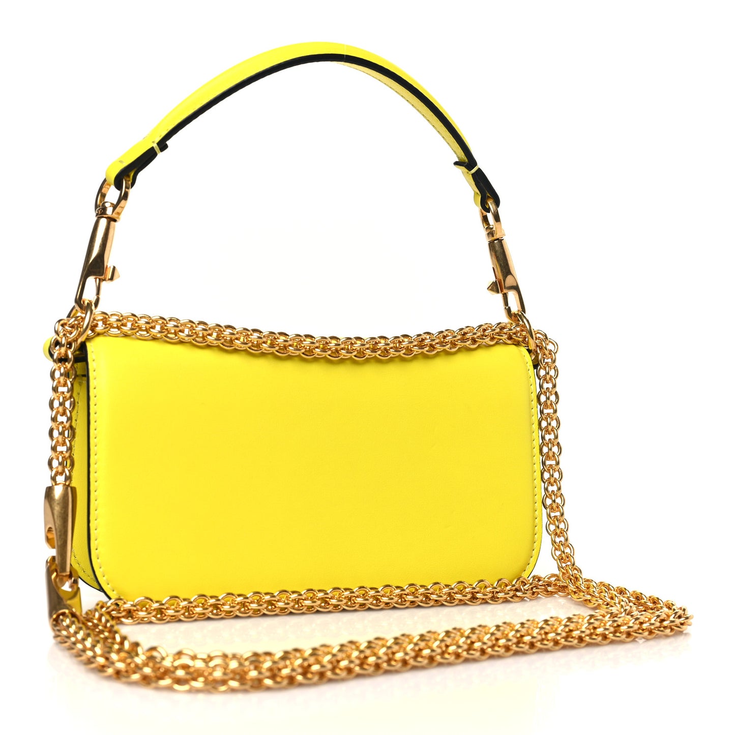 Calfskin Vlogo Small Loco Shoulder Bag Shocking Yellow