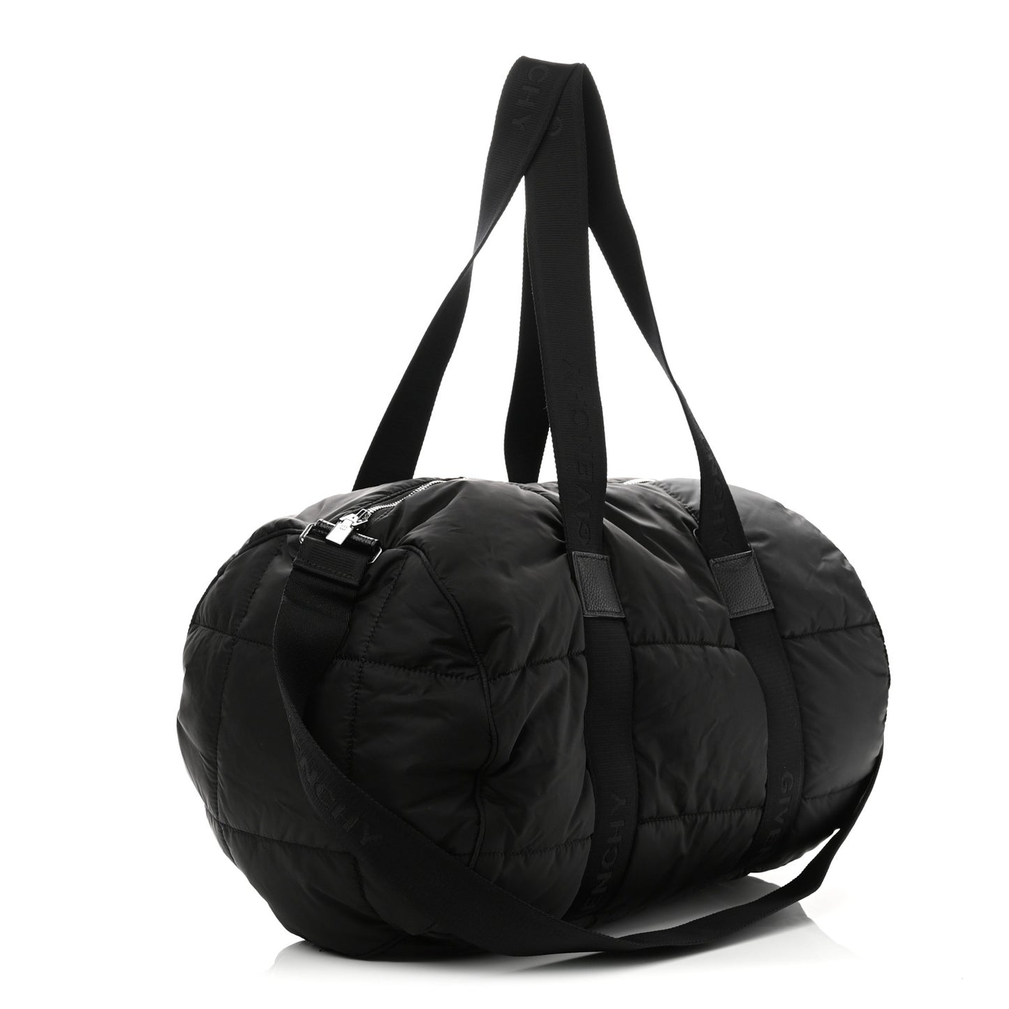 Padded Nylon Logo Diaper Bag Black