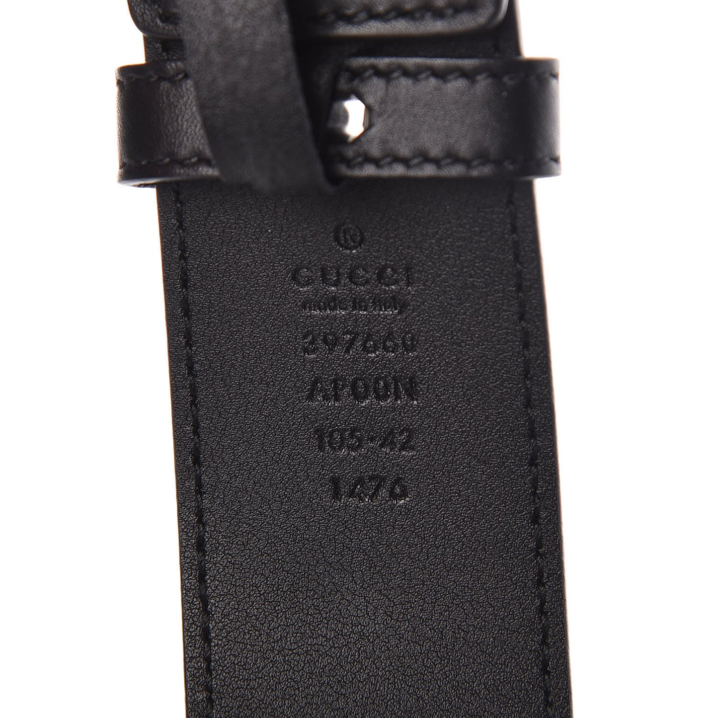 Moon Calfskin Nickel Double G 40mm Belt 105 42 Black