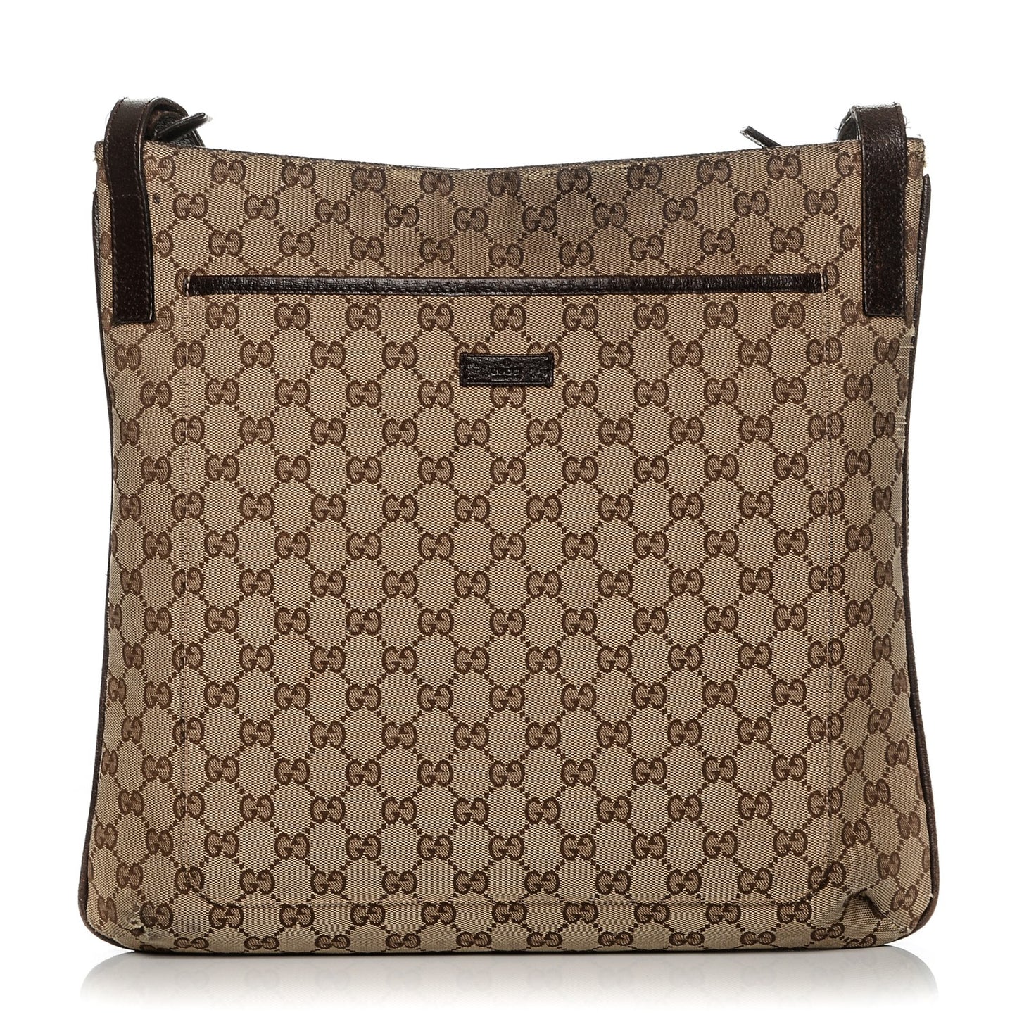 Monogram Large Flat Messenger Bag Dark Brown