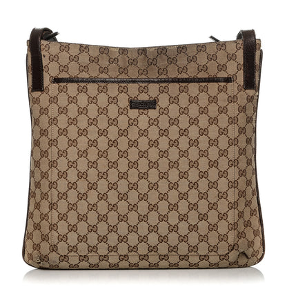 Gucci Monogram Large Flat Messenger Bag Dark Brown 1 of 7
