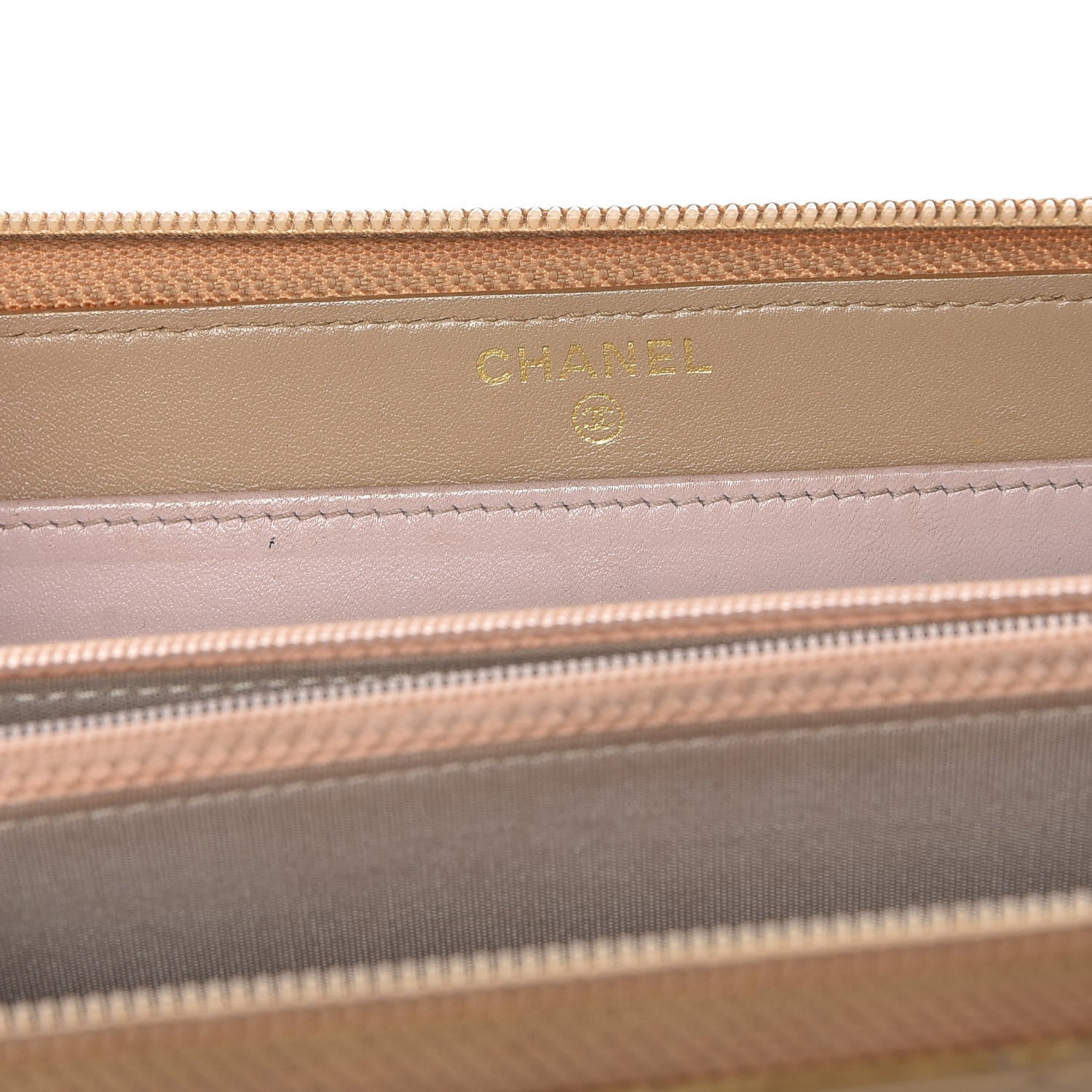 Chanel Metallic Aged Calfskin Quilted Palette Large Gusset Zip Around Wallet Gold 6 of 15