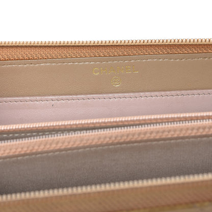 Chanel Metallic Aged Calfskin Quilted Palette Large Gusset Zip Around Wallet Gold 6 of 15