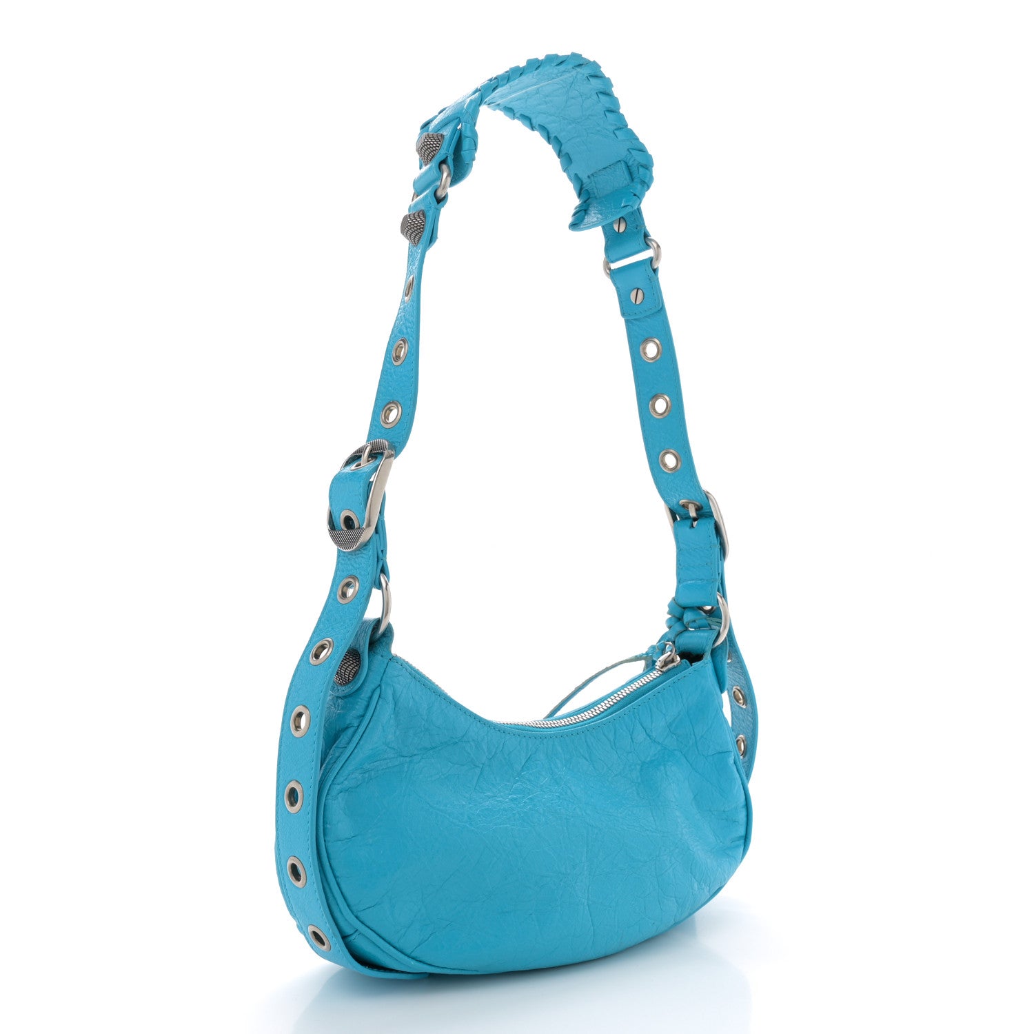 Balenciaga Agneau Arena Le Cagole Shoulder Bag XS Cyan 4 of 13
