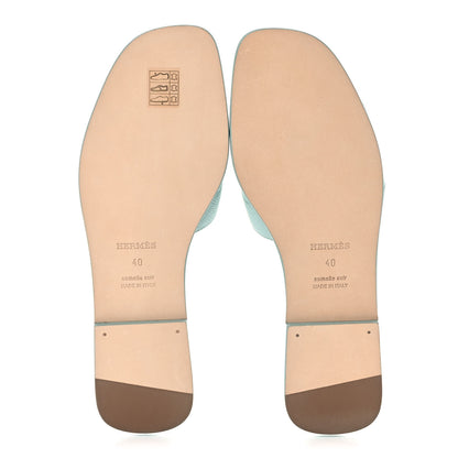 Hermes Epsom Oran Sandals 40 Vert Embrun 5 of 9