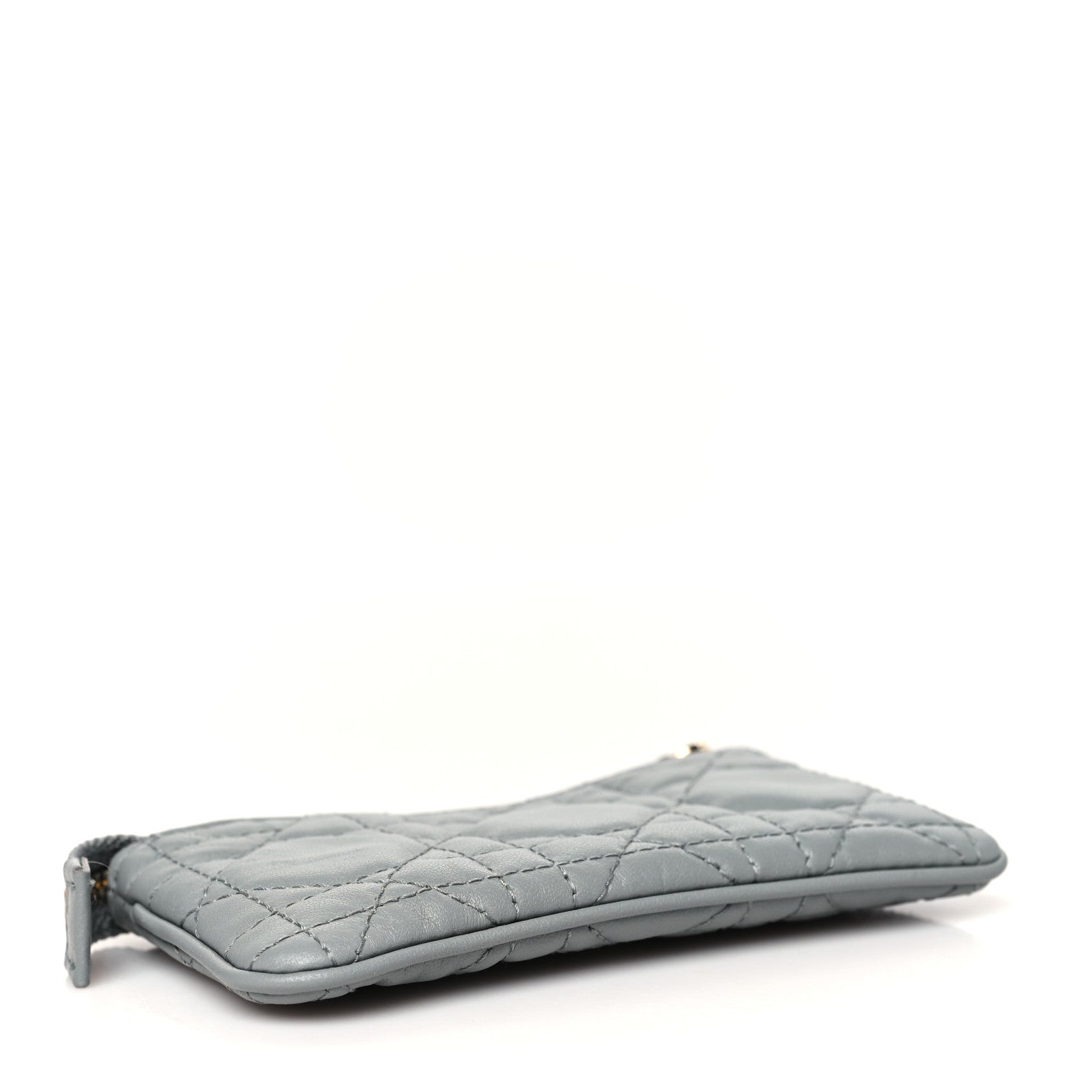 Christian Dior Lambskin Cannage Lady Dior Zipped Key Case Stone Grey 4 of 8