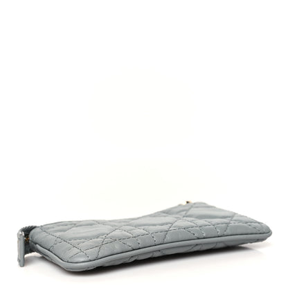 Christian Dior Lambskin Cannage Lady Dior Zipped Key Case Stone Grey 4 of 8