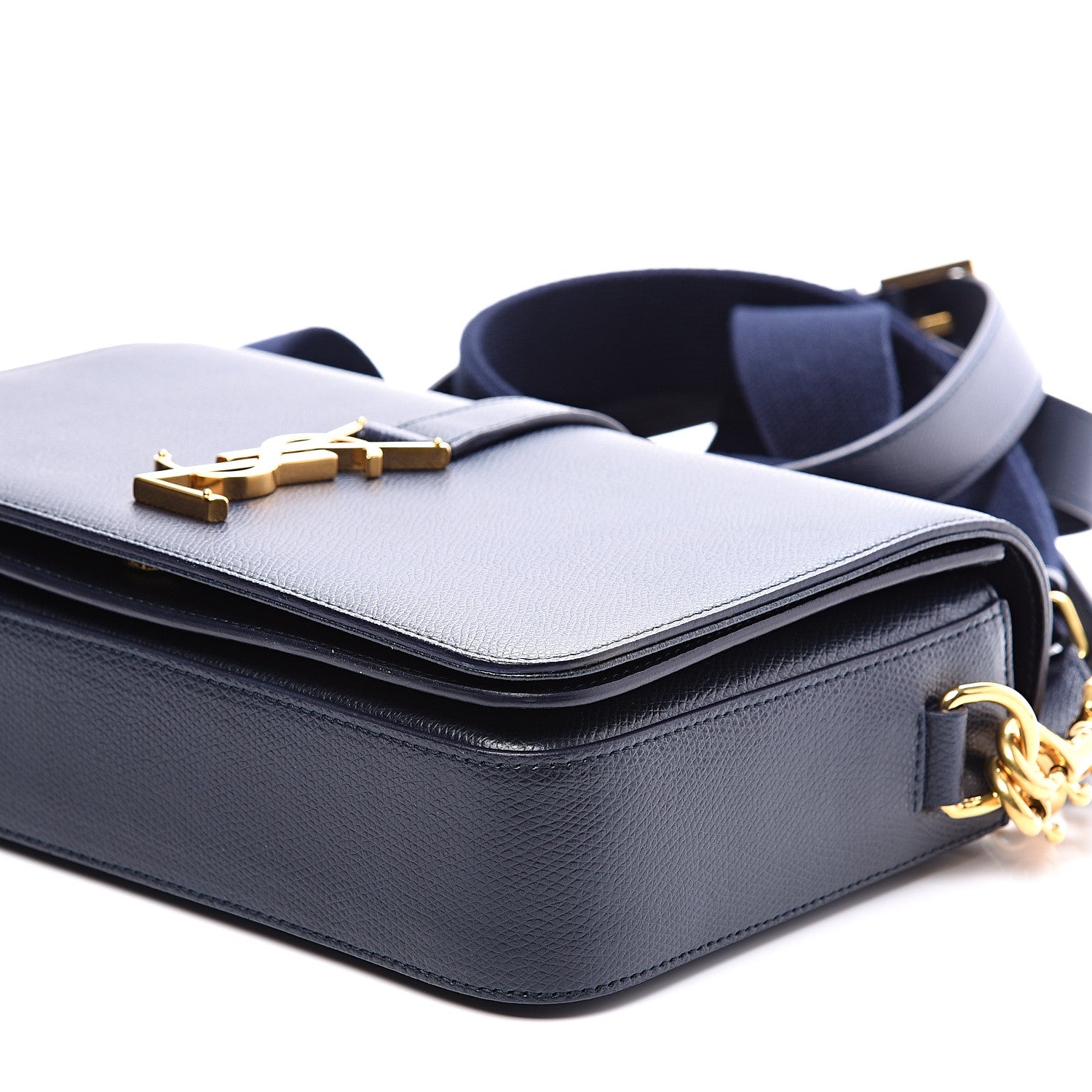 Saint Laurent Textured Calfskin Medium Classic Monogram Universite Bag Deep Marine 8 of 9