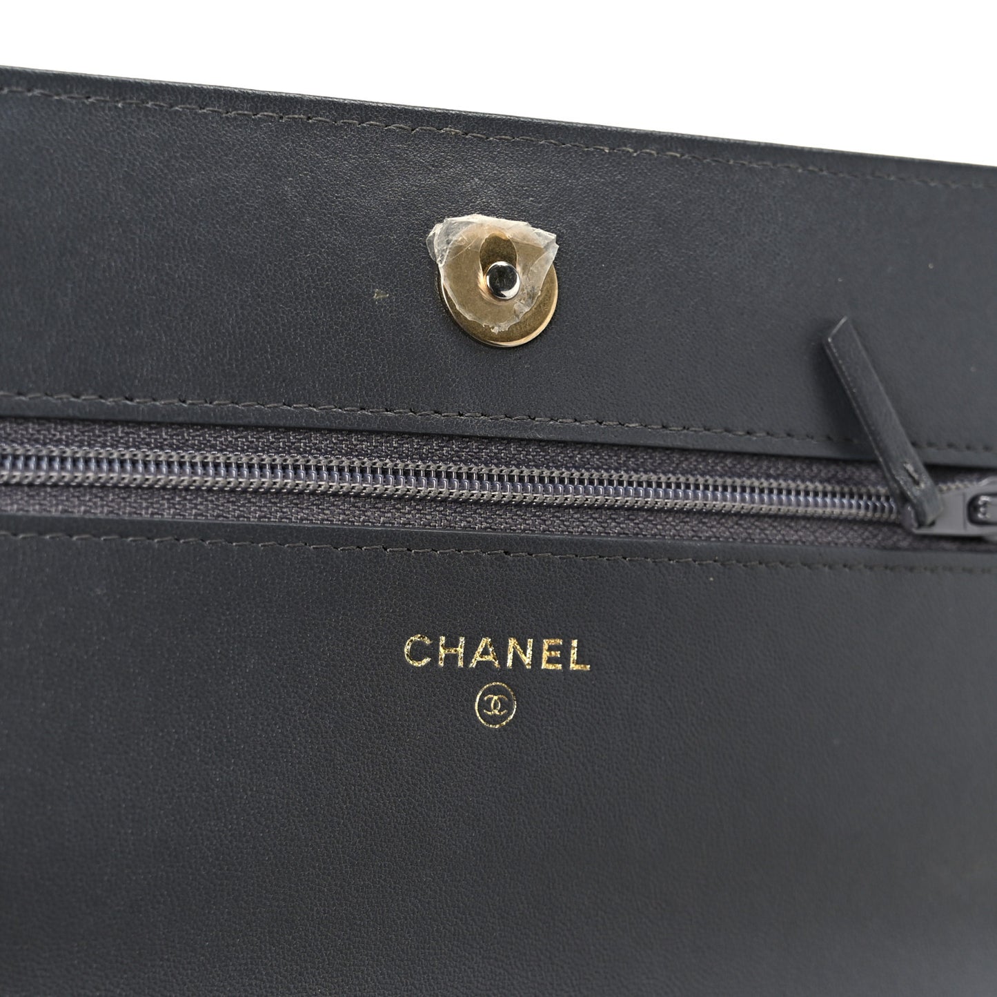 Lambskin Quilted Chanel 19 Wallet On Chain WOC Dark Grey