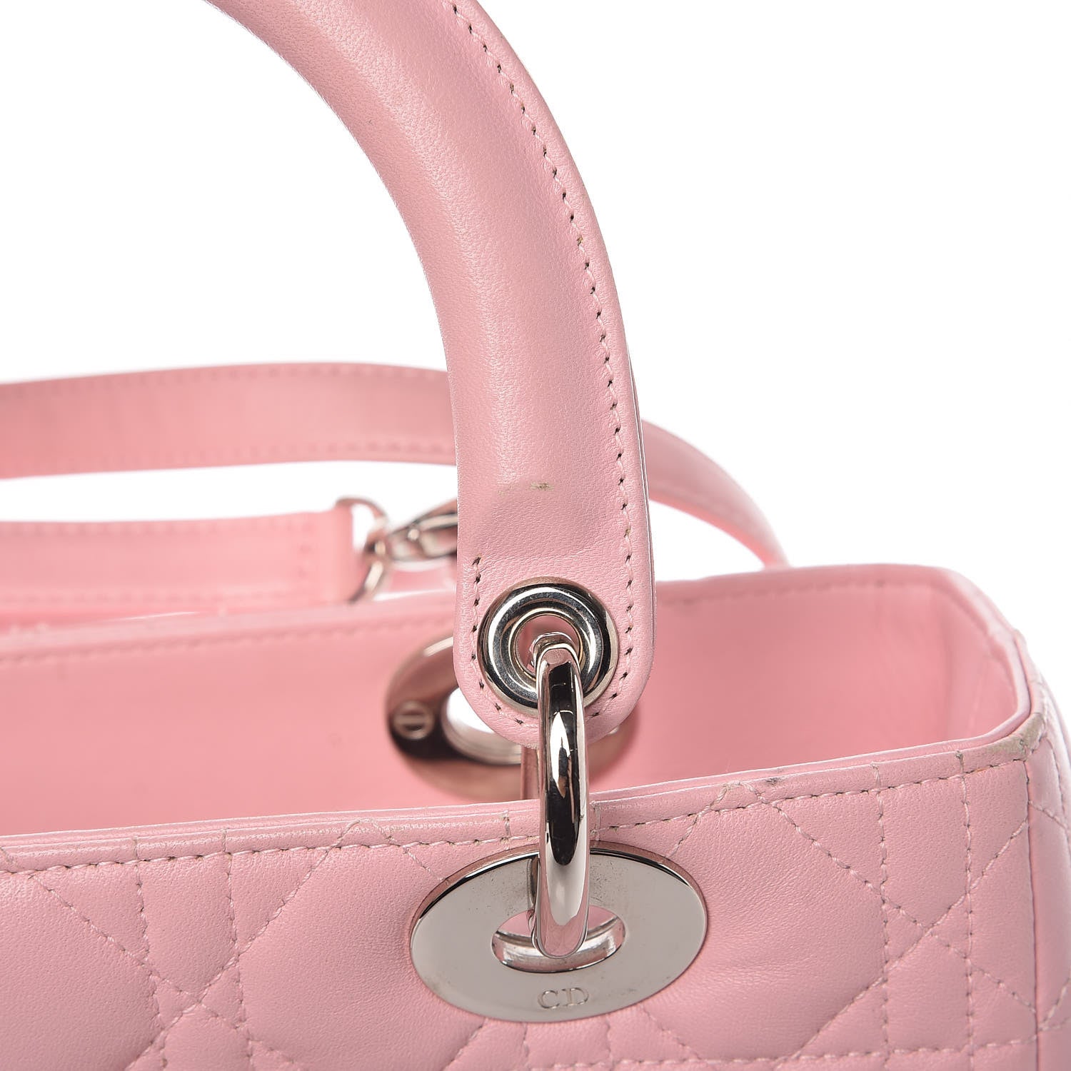 Christian Dior Lambskin Cannage Medium Lady Dior Rose Clair 15 of 17