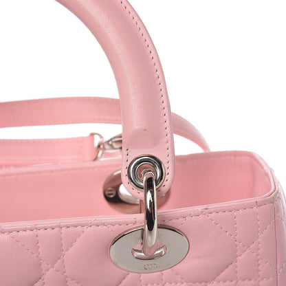 Christian Dior Lambskin Cannage Medium Lady Dior Rose Clair 15 of 17