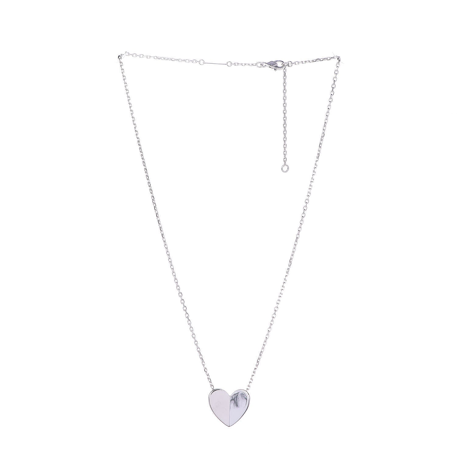 Van Cleef & Arpels 18K White Gold Frivole Heart Pendant Necklace 3 of 7