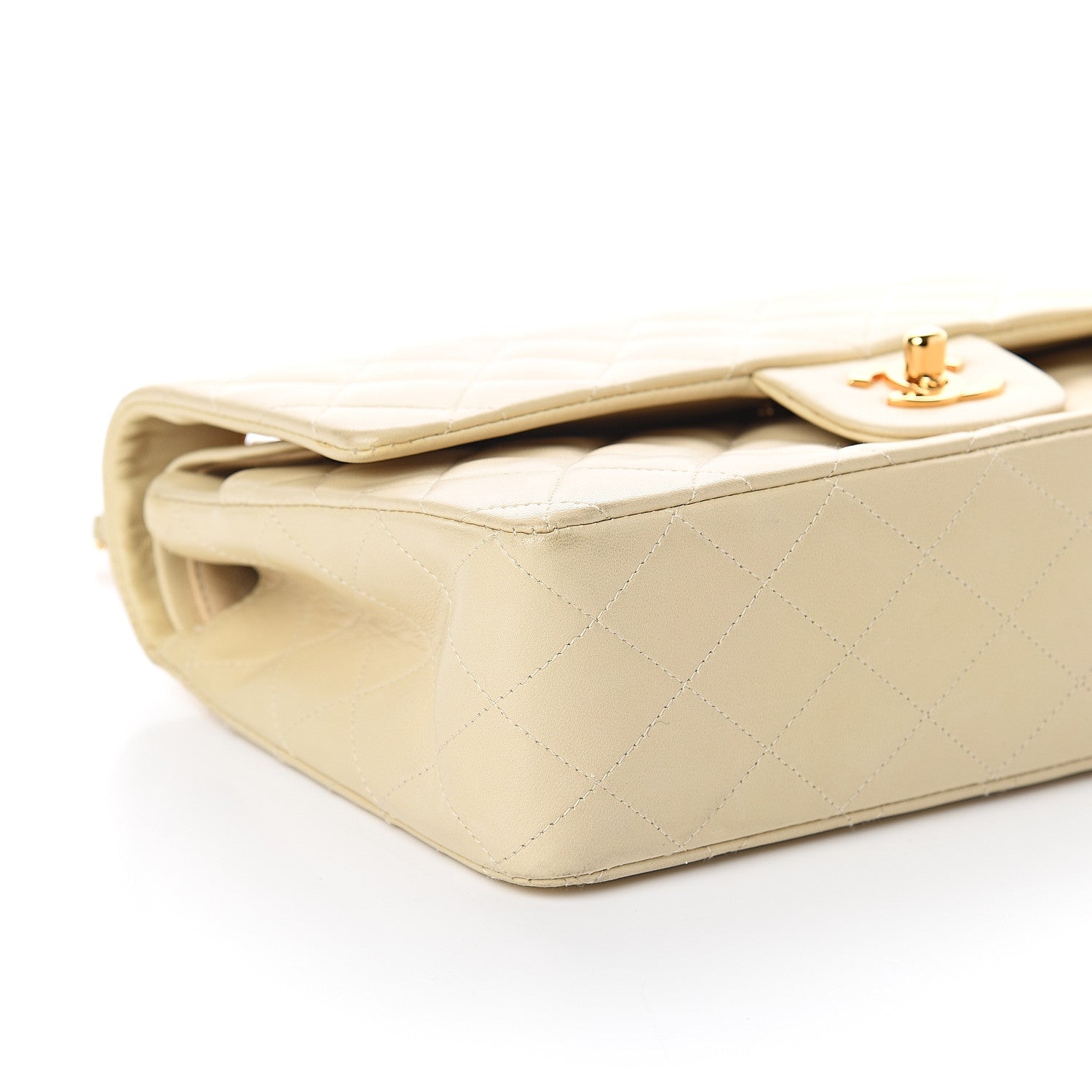 Chanel Lambskin Quilted Medium Double Flap Beige 8 of 9