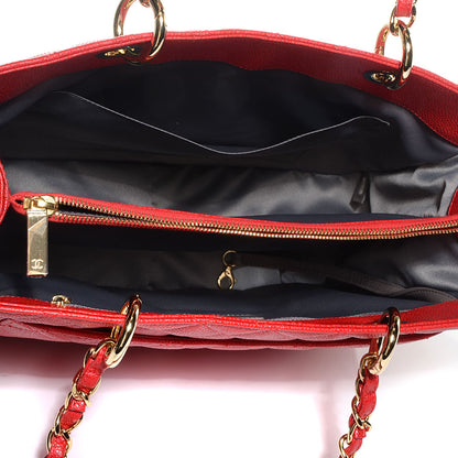 Chanel Caviar Quilted Grand Shopping Tote GST Red 5 of 7