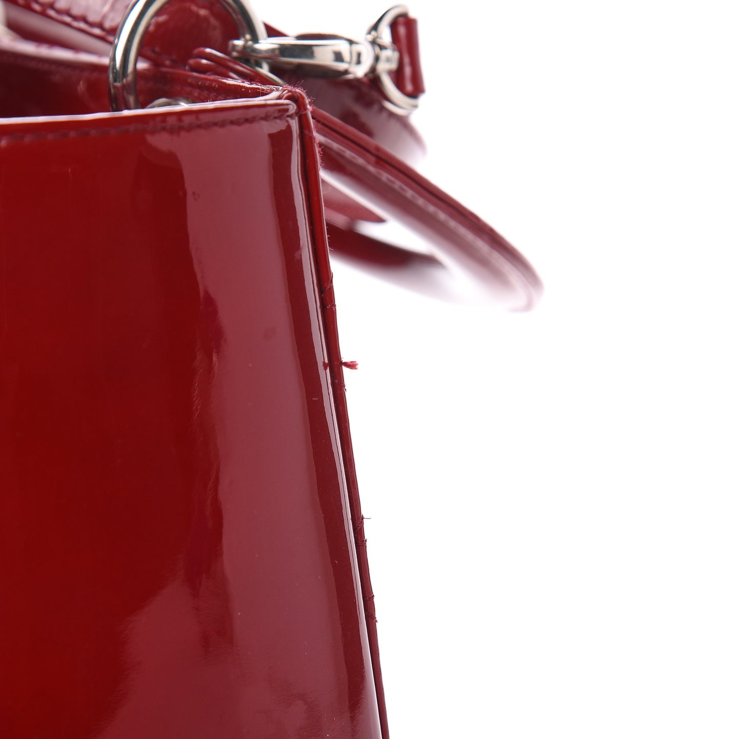 Patent Cannage Medium Lady Dior Red