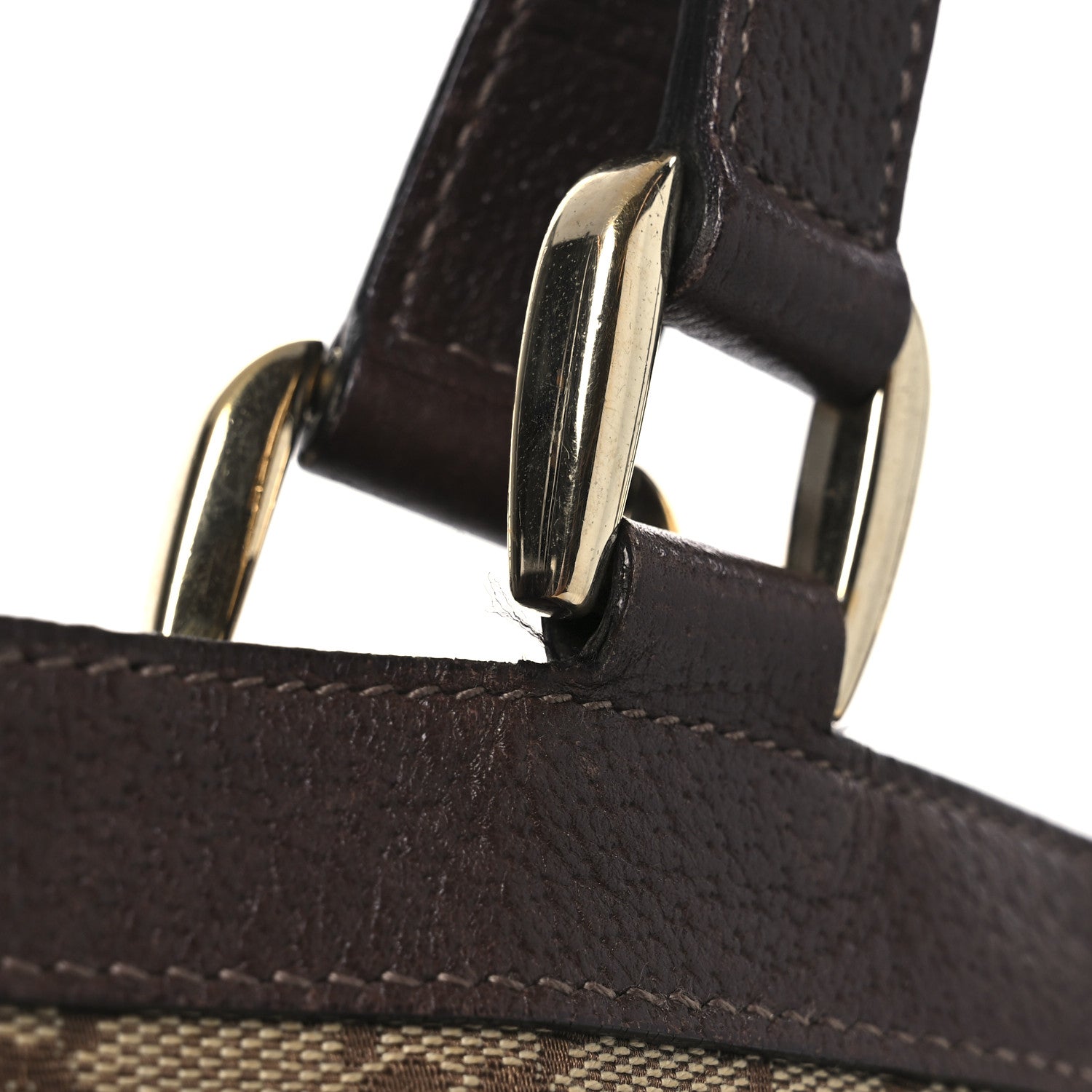 Gucci Monogram Small Gold D Ring Tote Brown 12 of 15