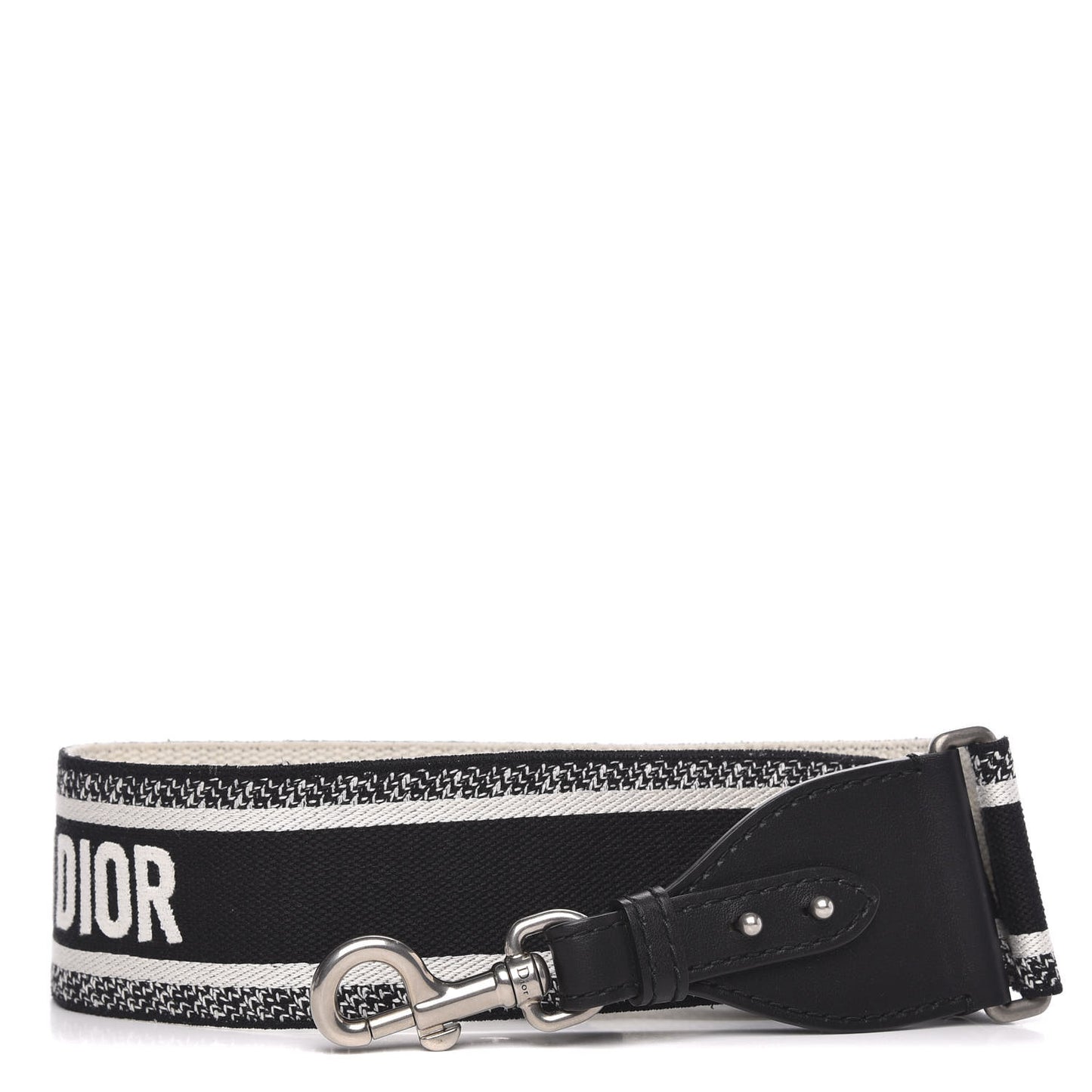 Canvas Embroidered Shoulder Strap Black White