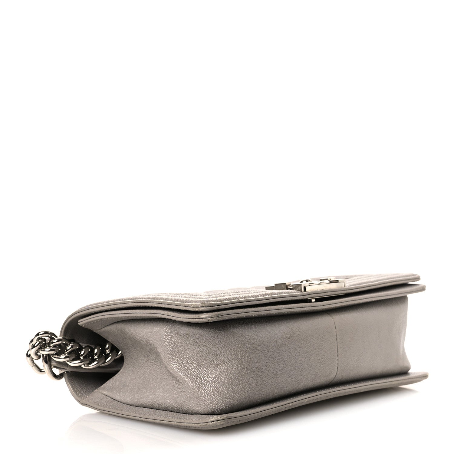 Chanel Caviar Quilted Medium Boy Flap Light Grey 4 of 15
