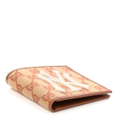 Gucci X MLB Monogram NY Yankees Bi-Fold Wallet Beige Ruggine Ivory 4 of 9