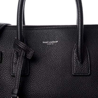 Saint Laurent Grained Calfskin Sac De Jour Souple Duffle 36H Asphalt Black 8 of 8