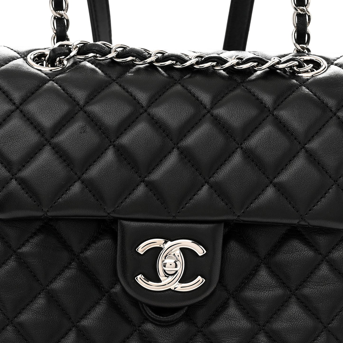 Lambskin Quilted Small Urban Spirit Backpack Black