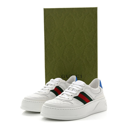Gucci Calfskin Web Perforated Womens Platform 55mm Sneakers 36 White Bright Splash 10 of 10