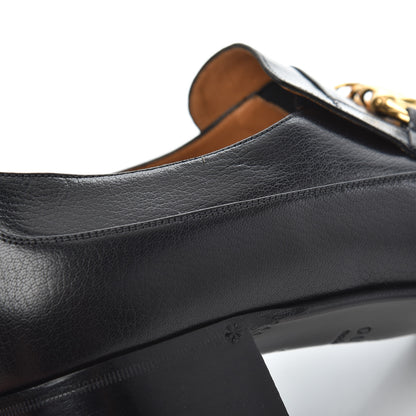 Gucci Goatskin Mens Chain Mid Heel Loafers 11 Black 9 of 13