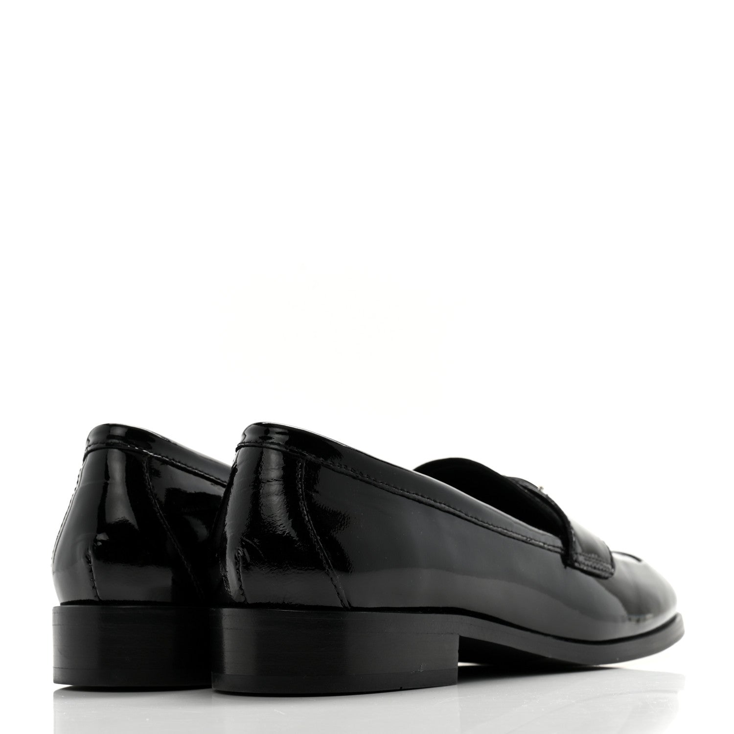 Prada Vernice Triangle Womens Loafers 35.5 Black 4 of 11