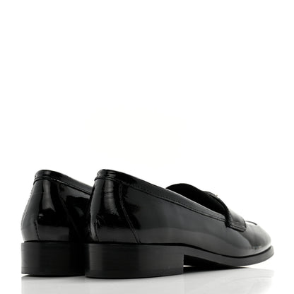 Prada Vernice Triangle Womens Loafers 35.5 Black 4 of 11