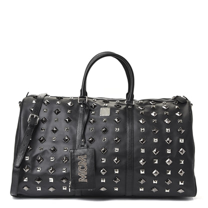 MCM Monogram Coated Canvas Spiked Weekender Black 1 of 8