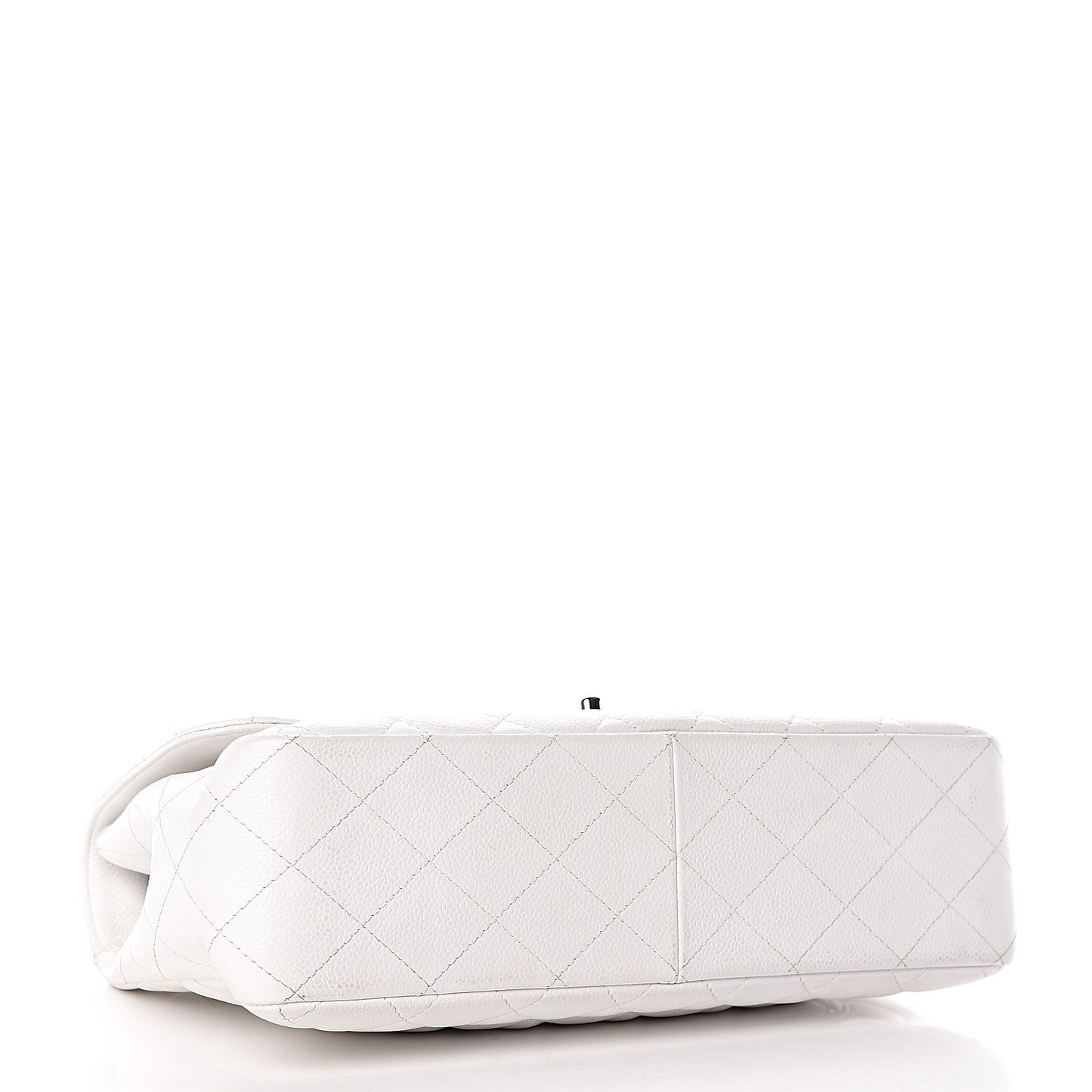 Caviar Quilted Jumbo Single Flap White
