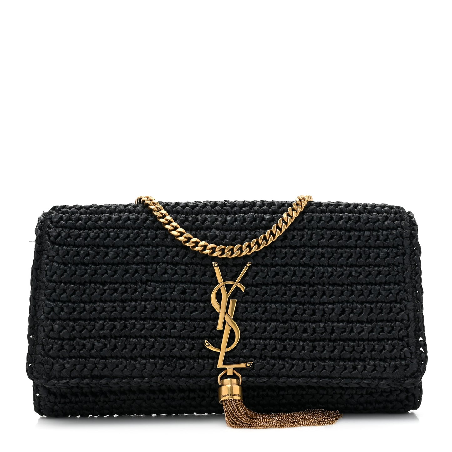 Raffia Monogram Tassel Kate 99 Black
