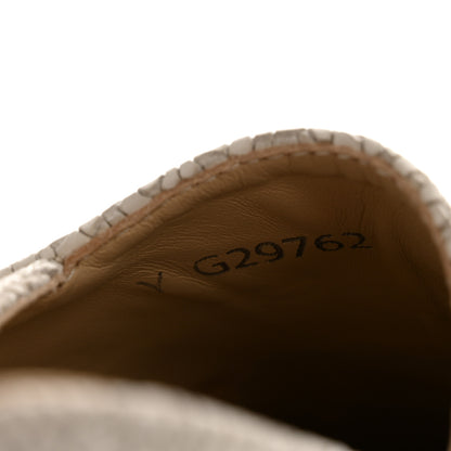 Chanel Crackled Calfskin Espadrilles 36 Light Beige Black 9 of 13