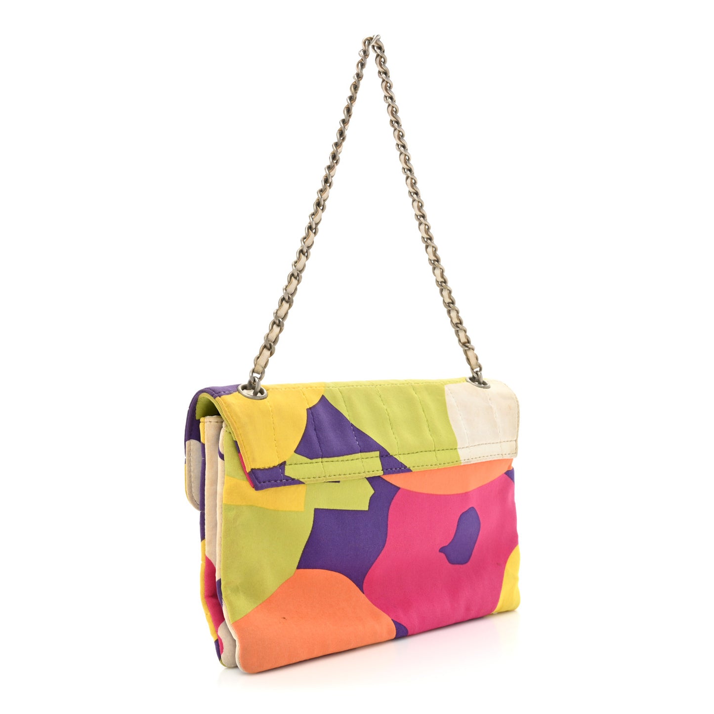 Jersey Square Stitched Keyboard Flap Clutch Multicolor