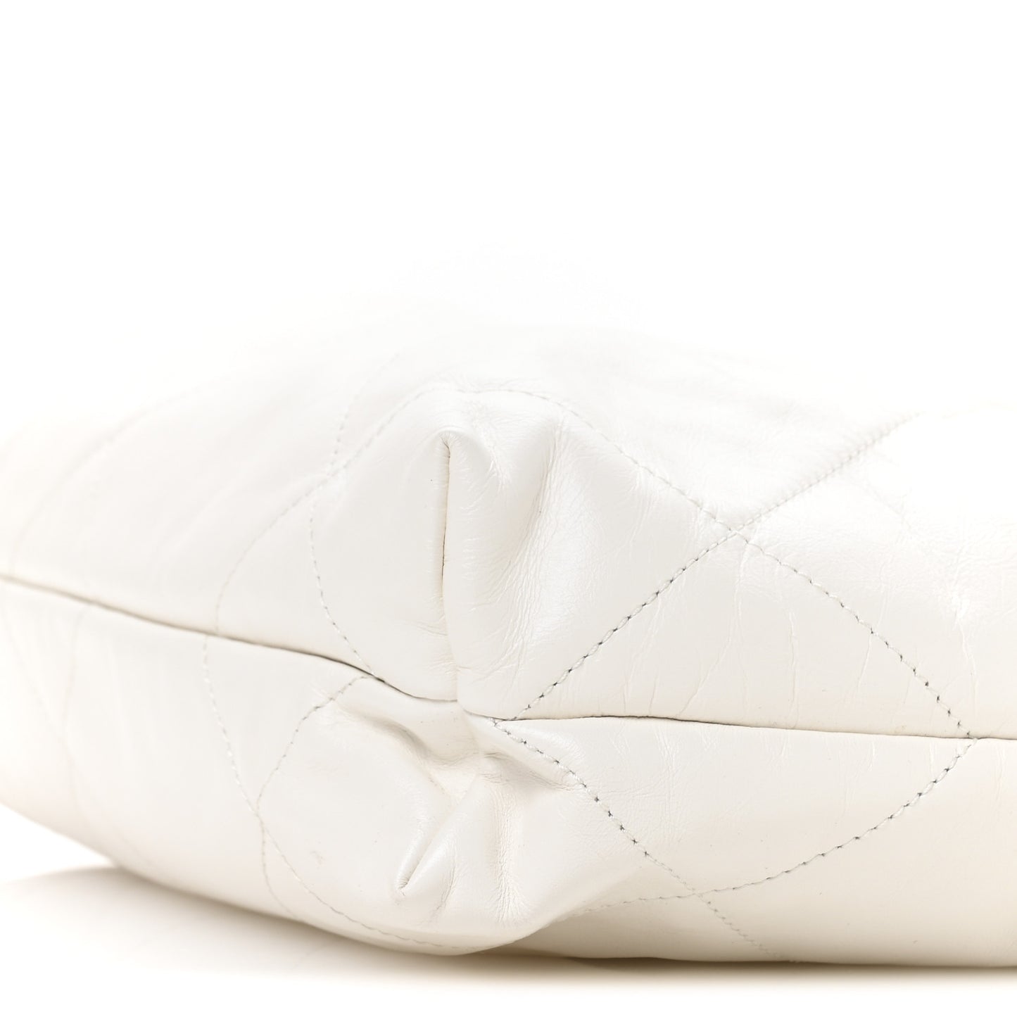 Shiny Calfskin Quilted Small Chanel 22 White